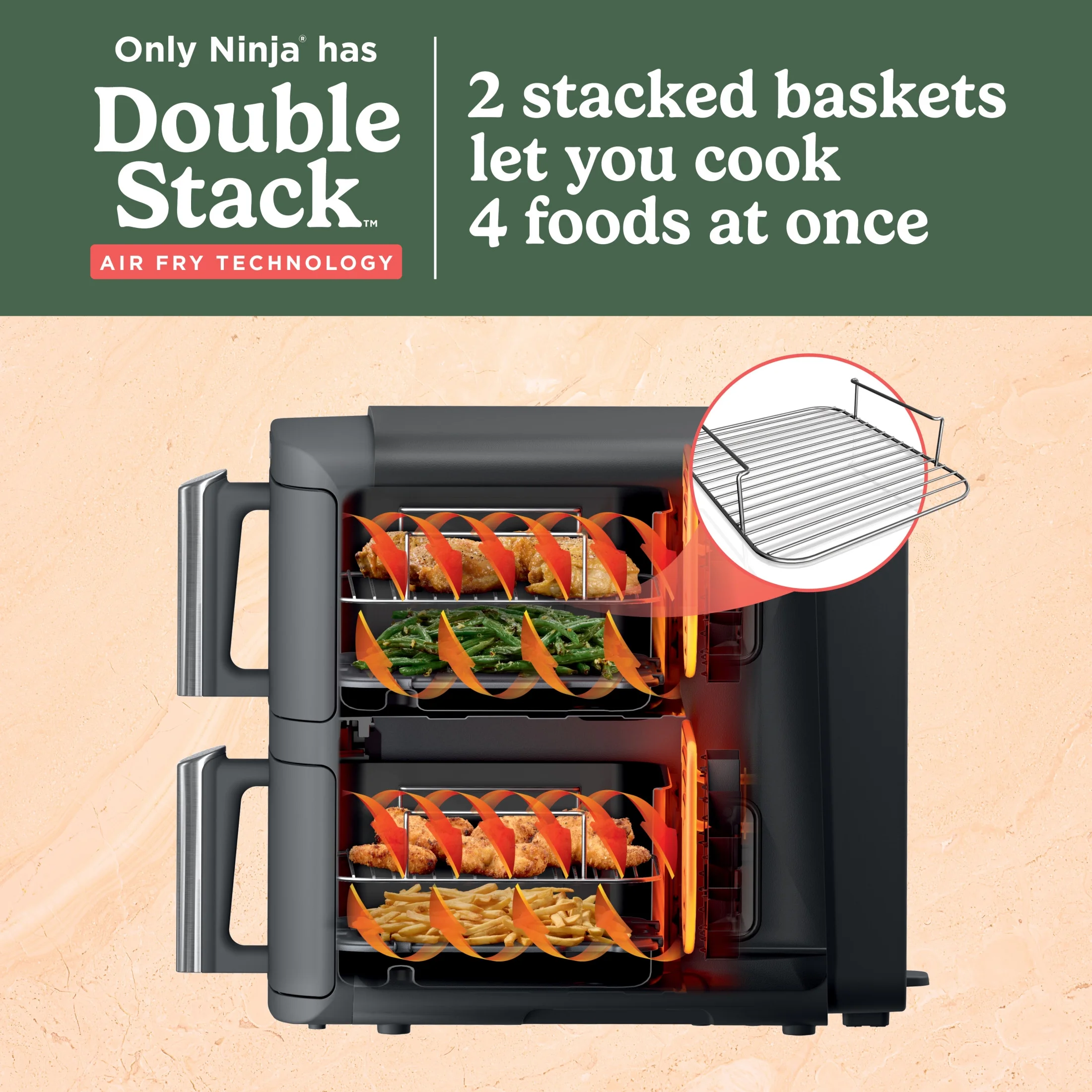 Ninja DoubleStack XL 10 QT 2-Basket Air Fryer