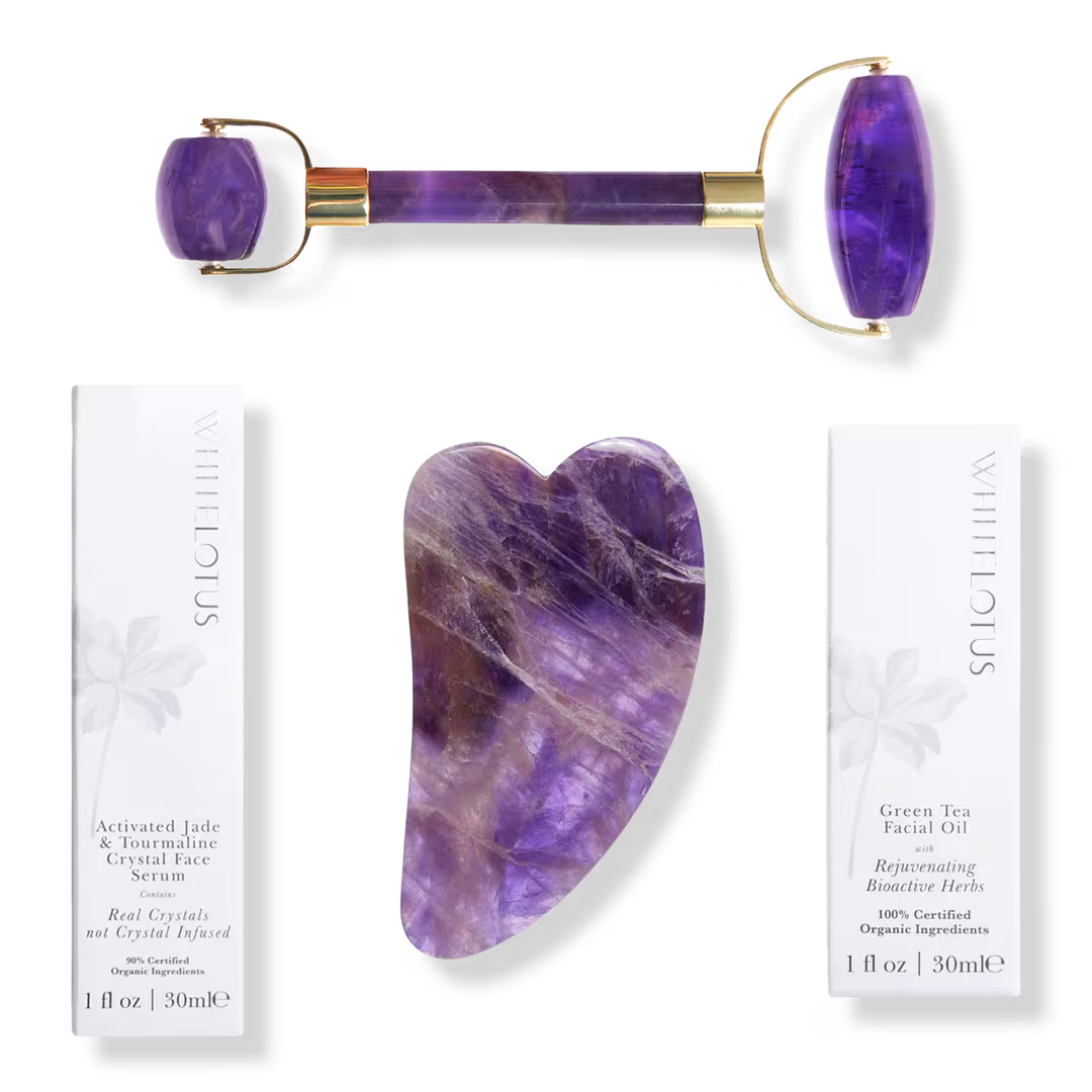 White Lotus Beauty  Genuine Amethyst Crystal Facial Set