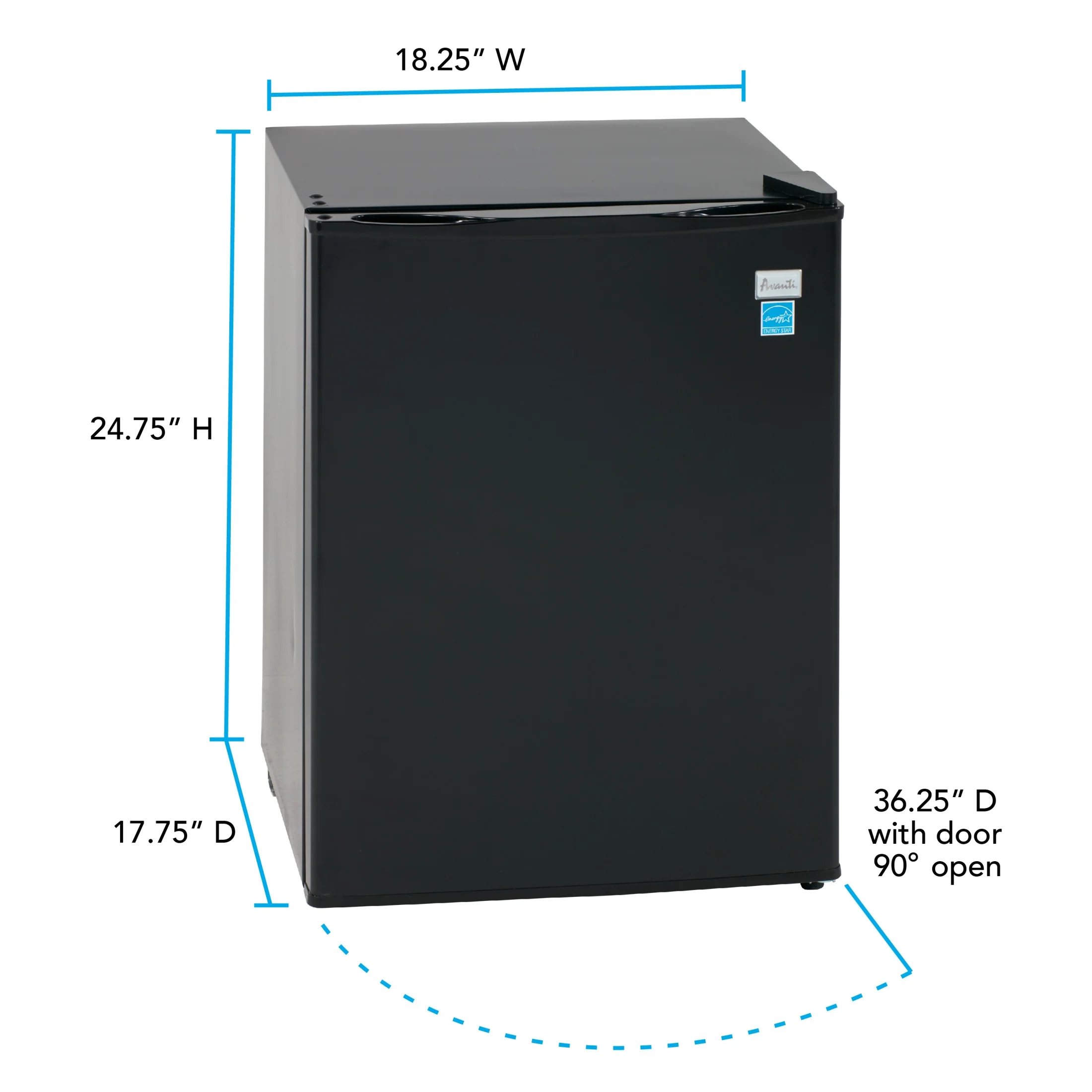 Avanti 2.4 cu. ft.??Compact??Refrigerator, Mini-Fridge, in Black (RM24T1B)