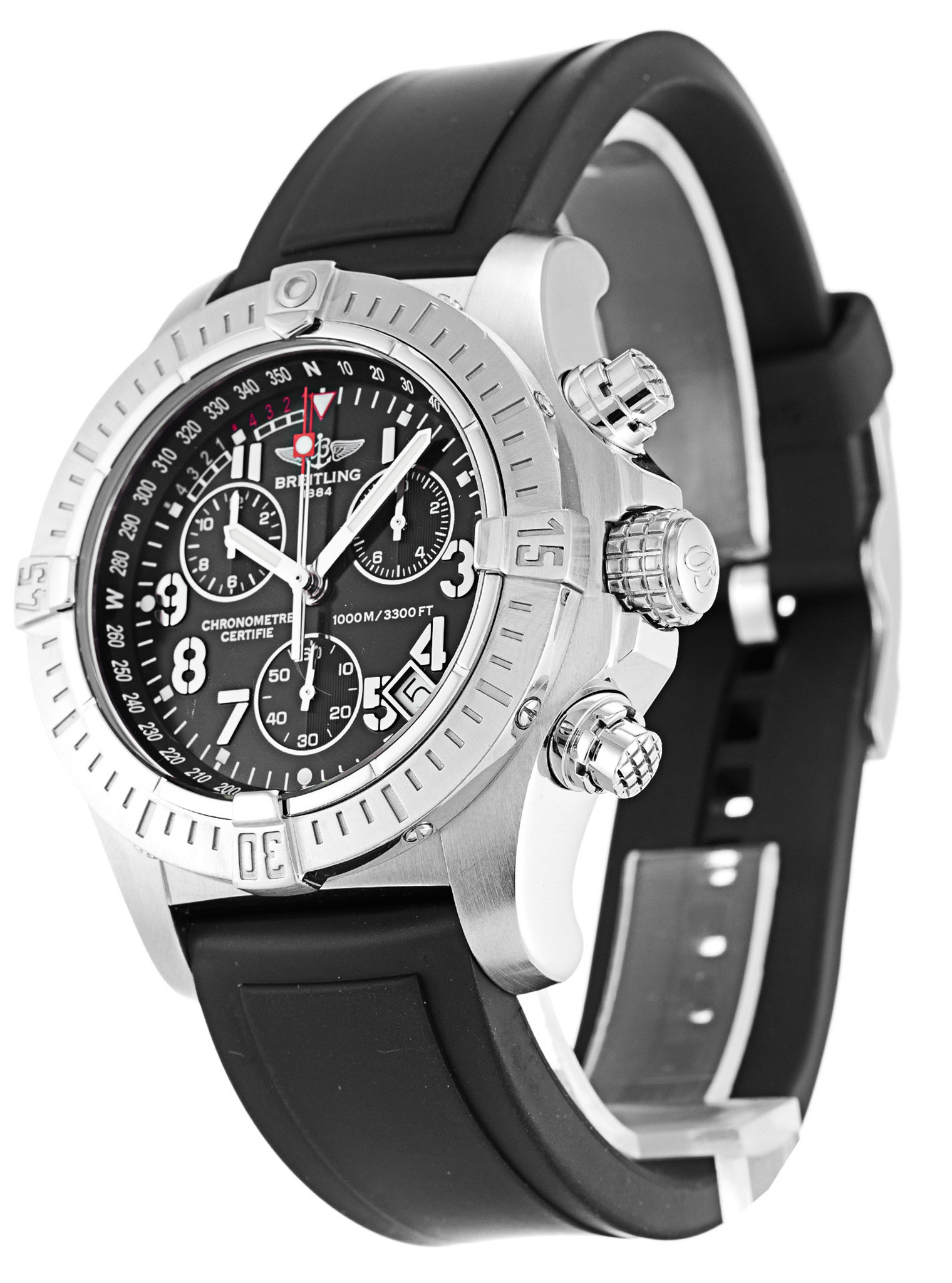 Replica Breitling Avenger Seawolf Black Dial Number Markers A73390