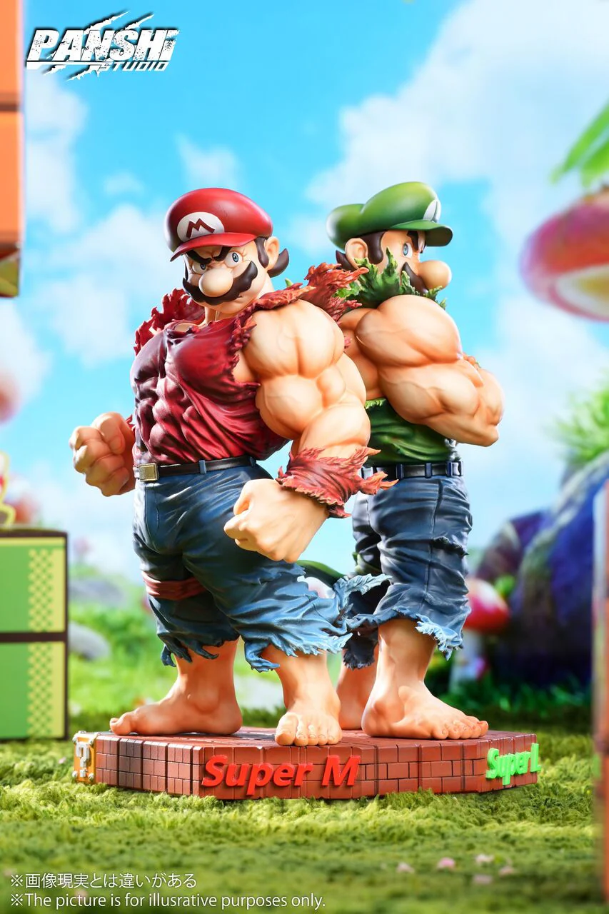 Super Mario - Muscle Mario & Luigi | Resin Statue | by Panshi Studio