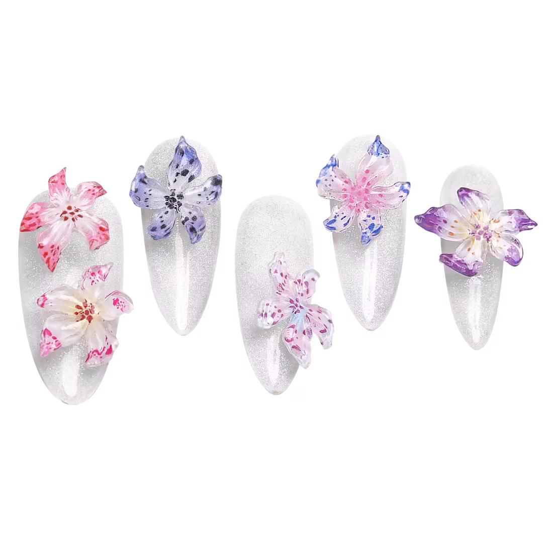 3H Nails  Orchid Blossom - 120+ Assorted Nail Charms