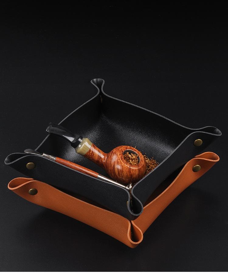 Foldable PU Leather Cut Tobacco Straw Rolling Tray