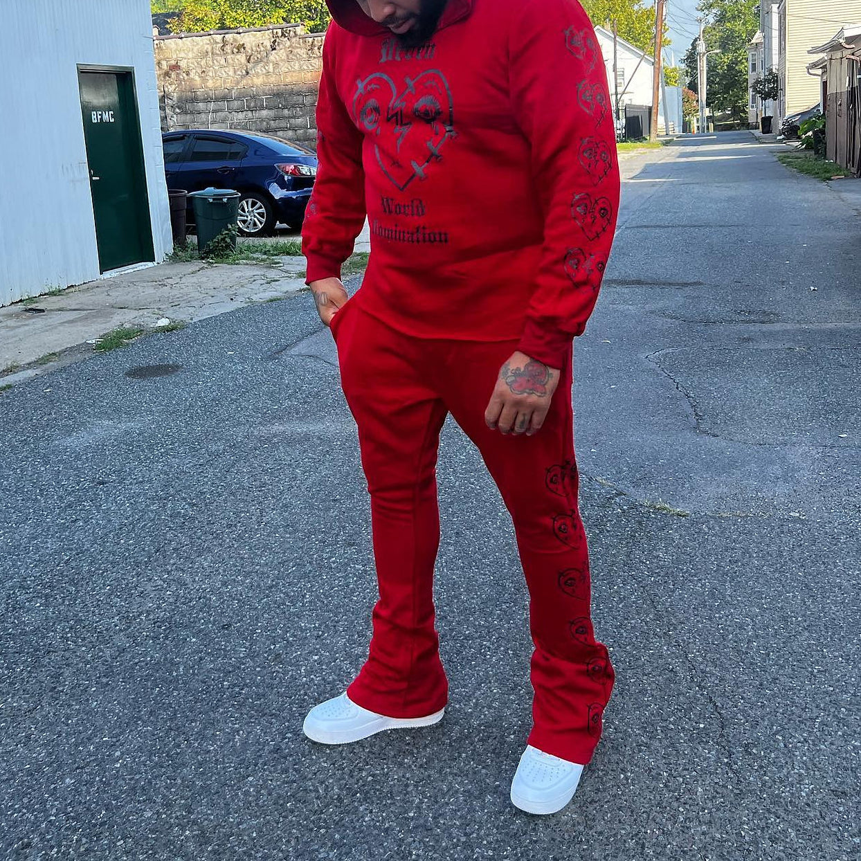 Casual Fashion Love Hoodie Sports Suit