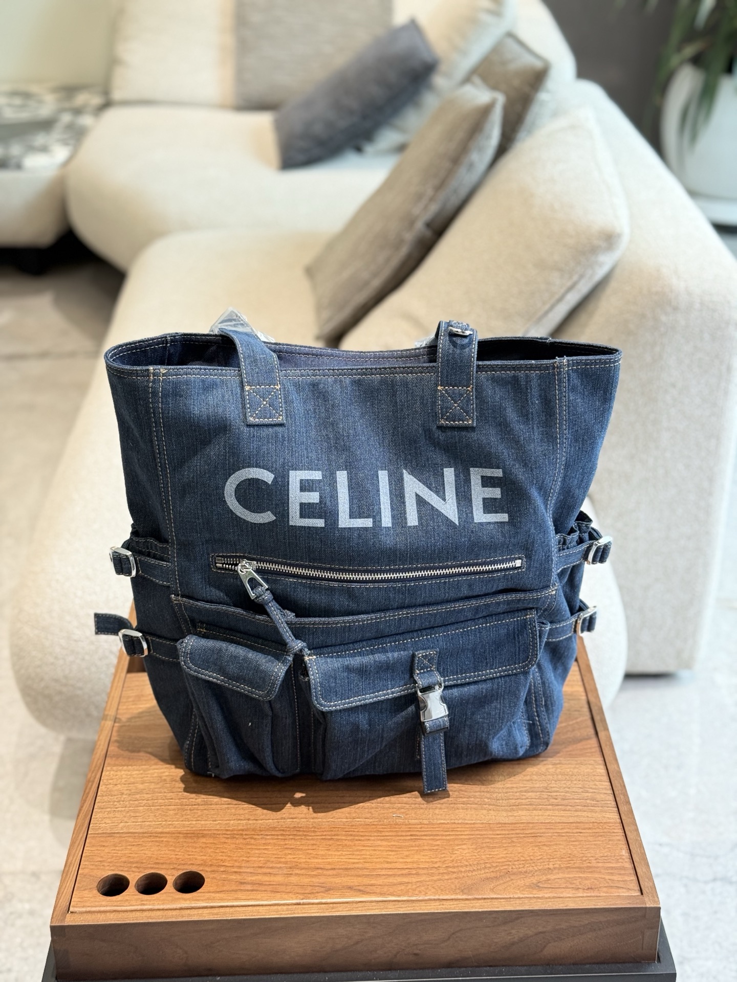 Celine Denim Tote Bag