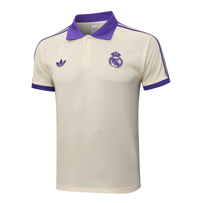 Real Madrid Polo Men 2025 2026 Beige Purple