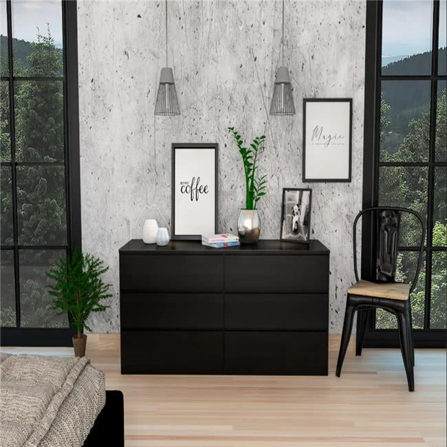 Depot Eshop, Cocora 6 Drawer Double Horizontal Dresser, White