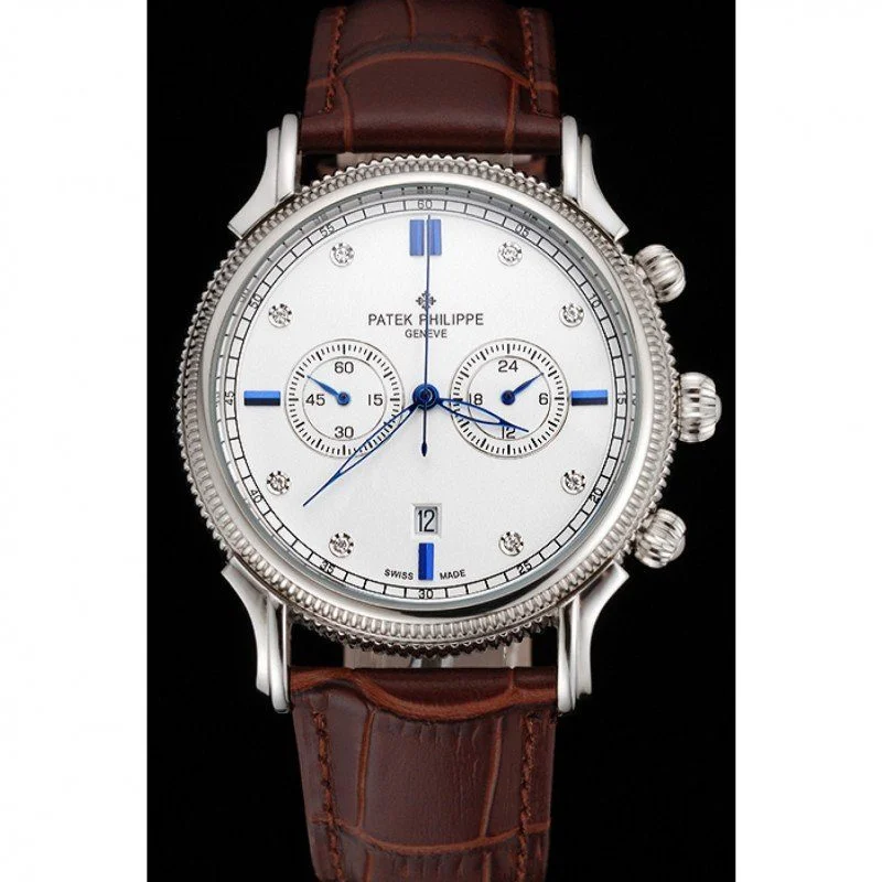 Patek Philippe Chronograph White Dial With Diamonds 40 mm, Stainless Steel