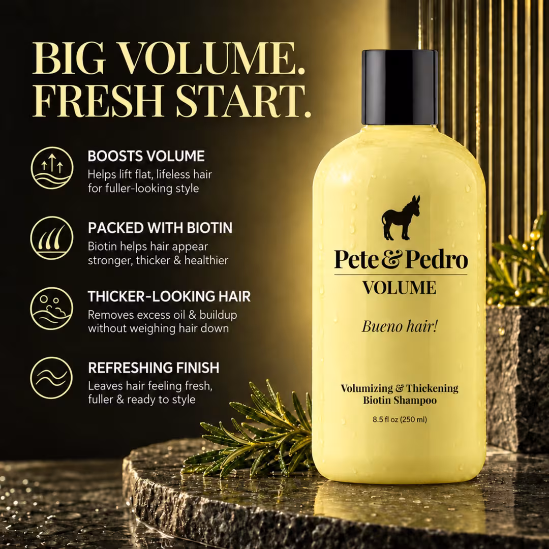 Pete & Pedro  Volume Thickening & Strenghtening Biotin Shampoo For Thinning, Fine Hair