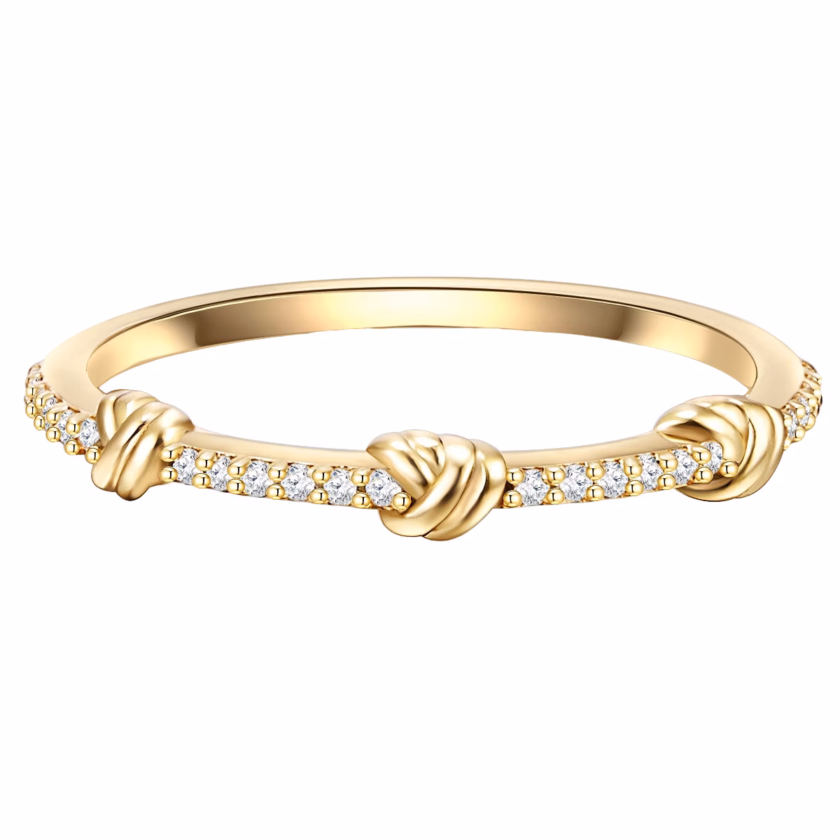 Ring aus Sterling Silber in gelbgold mit Zirkonia