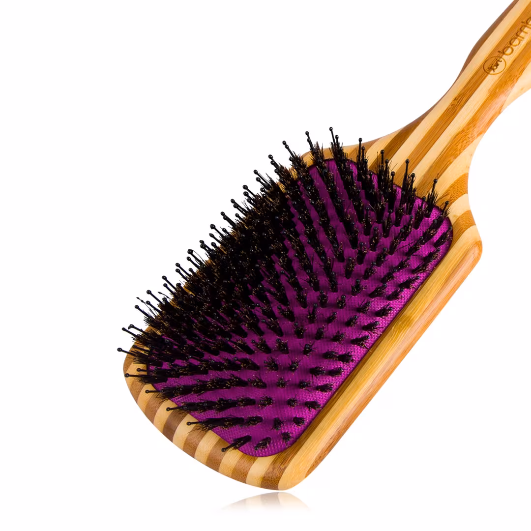 Tiri Pro  Bamboo Detangling Paddle Brush with Boar Bristles