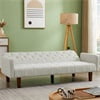 Resenkos 75" PU Leather Sleeper Sofa Bed Convertible Loveseat Futon Folding Sleeper Sofa Bed Brown