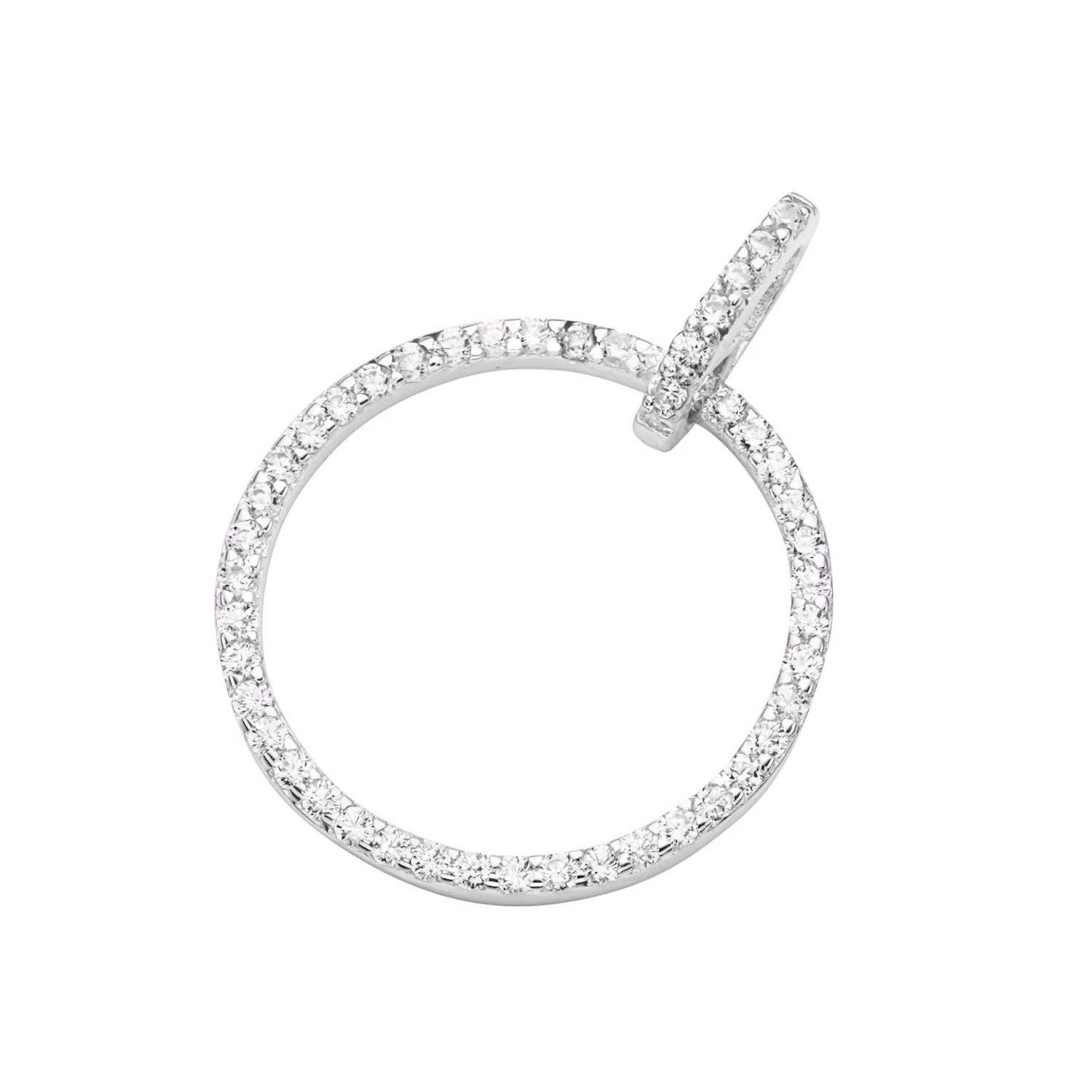 Charm Anhänger Kreis mit Zirkonia, Silber 925