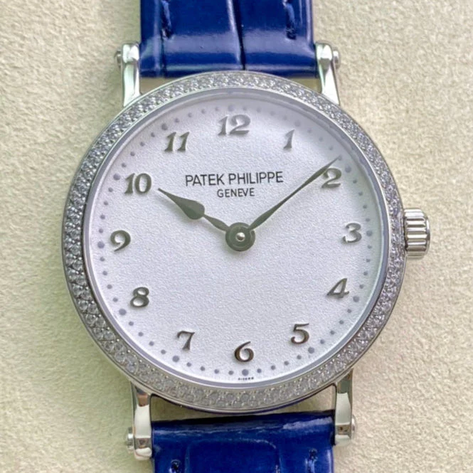PATEK Watch Calatrava 34.6mm Silver White Dial Leather
