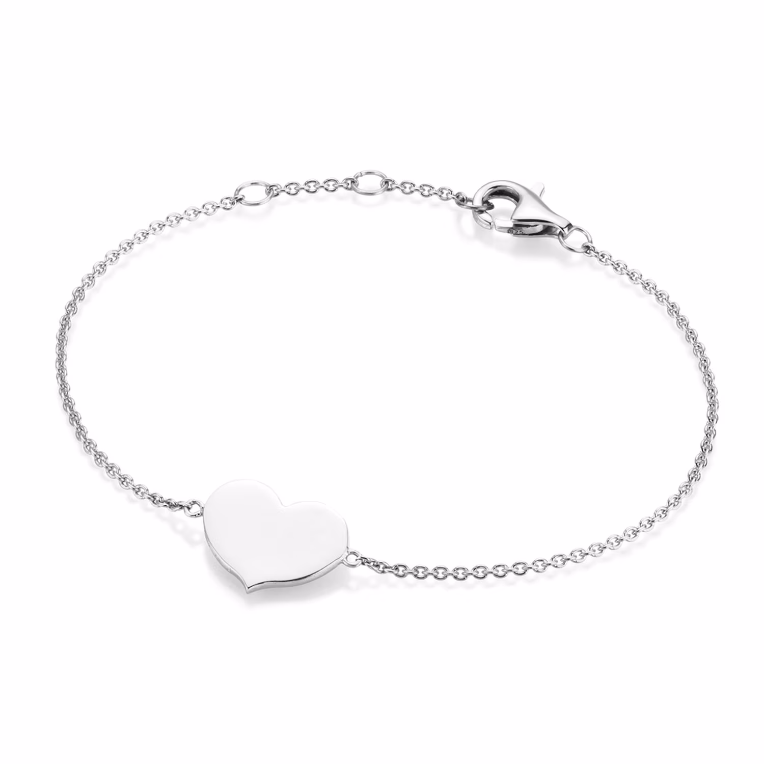 Armband Herz als Zwischenteil, Silber 925