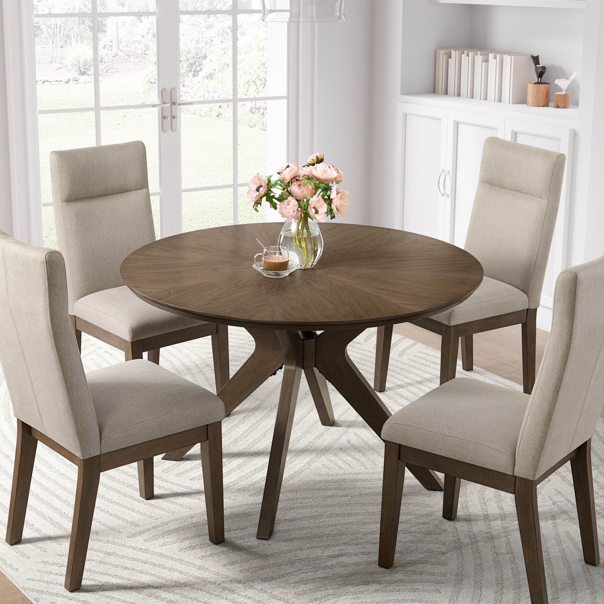Sophie 48” Round Dining Table and 4 Chairs