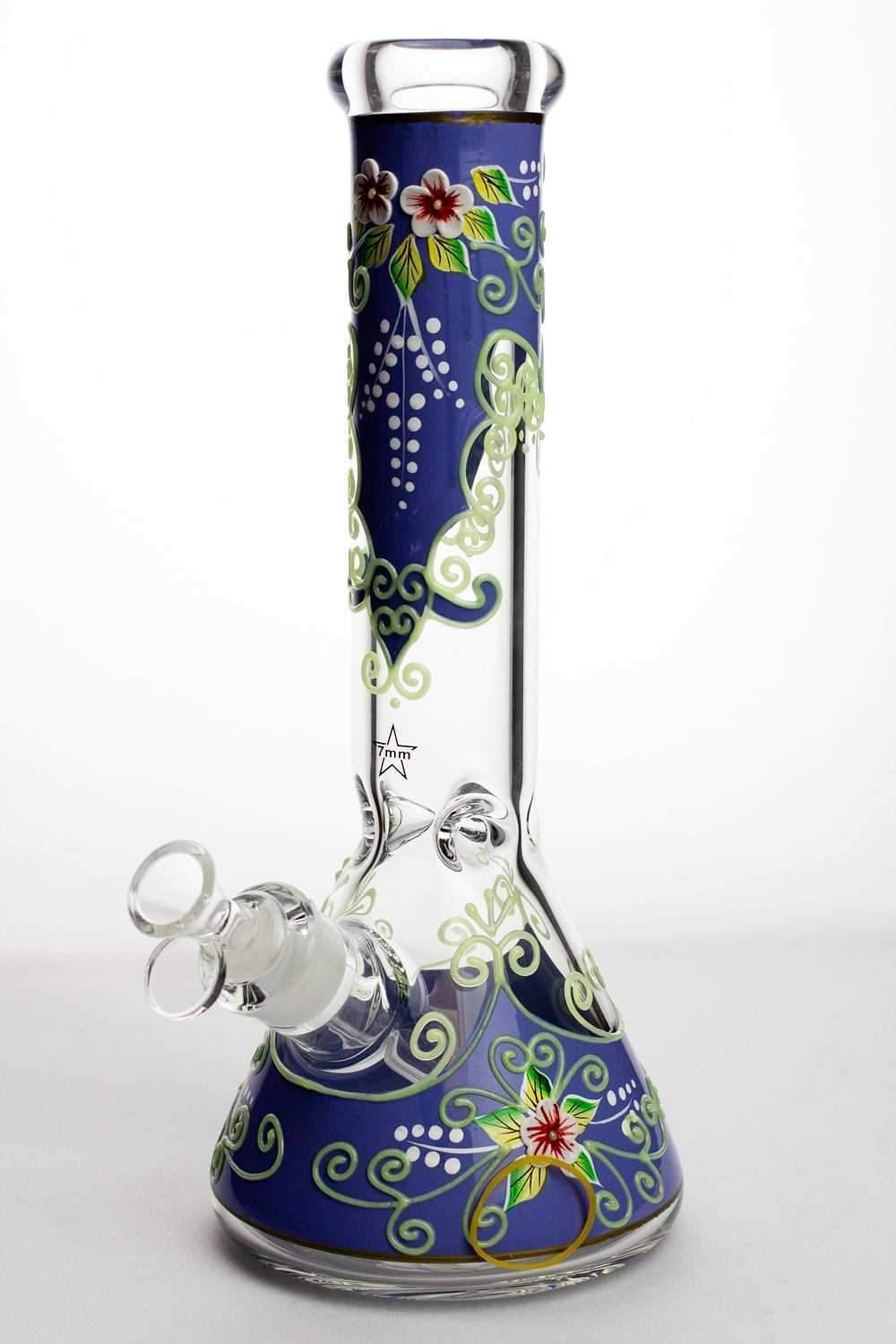 13 Luminous heavy glass flower artwork beaker bong
