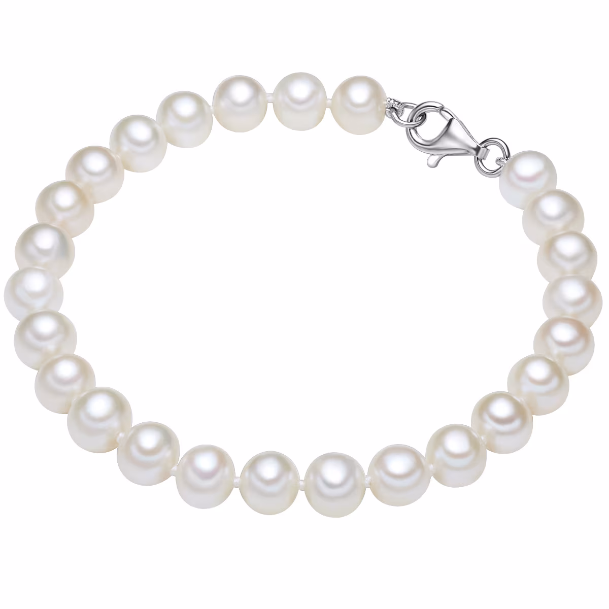 Perlen-Armband aus Sterling Silber in silber mit Süßwasser-Zuchtperle