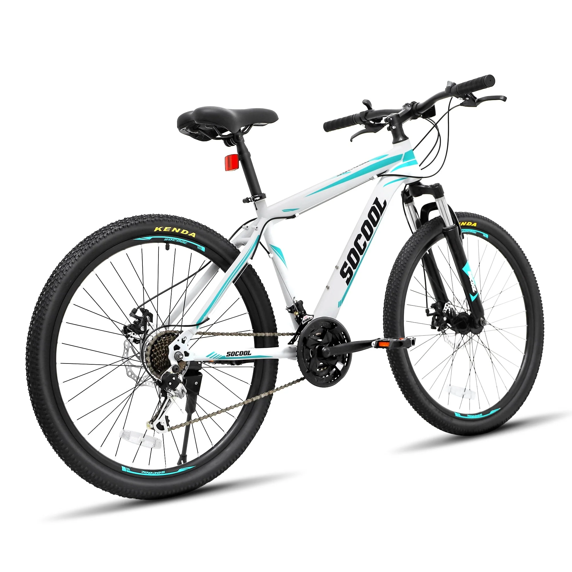 26 inch Mountain Bike Disc Brake 21 Speed Bike for Adult or Teens, Dual Disc Brake City Road Bicycle (White)