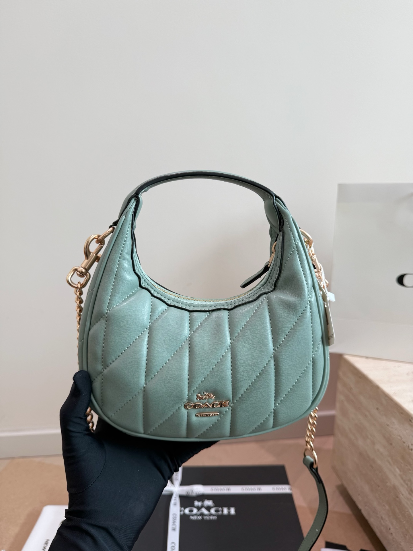 coach carmen chain shoulder handbag