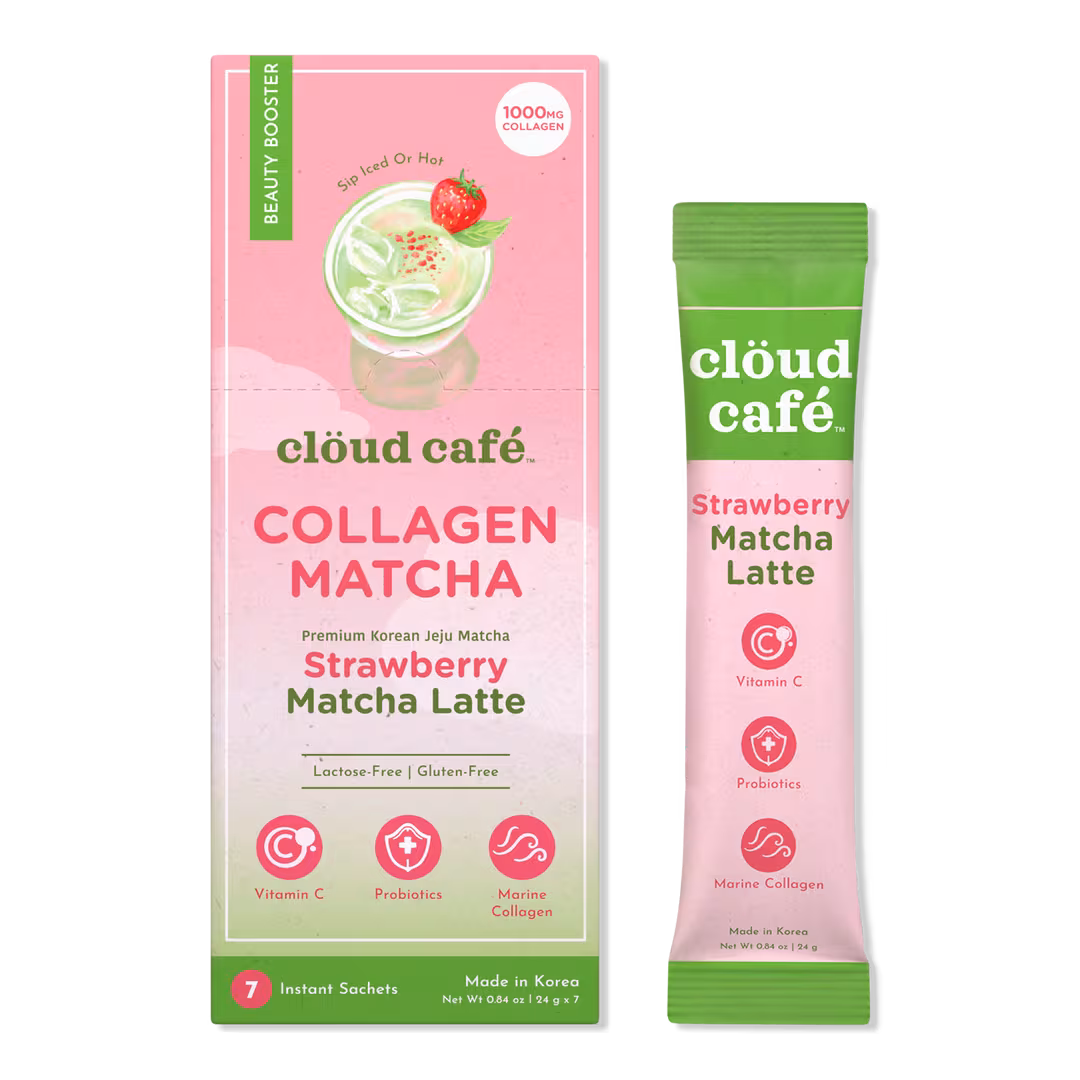 clöud café  Strawberry Matcha Latte Collagen-Infused Beauty Booster