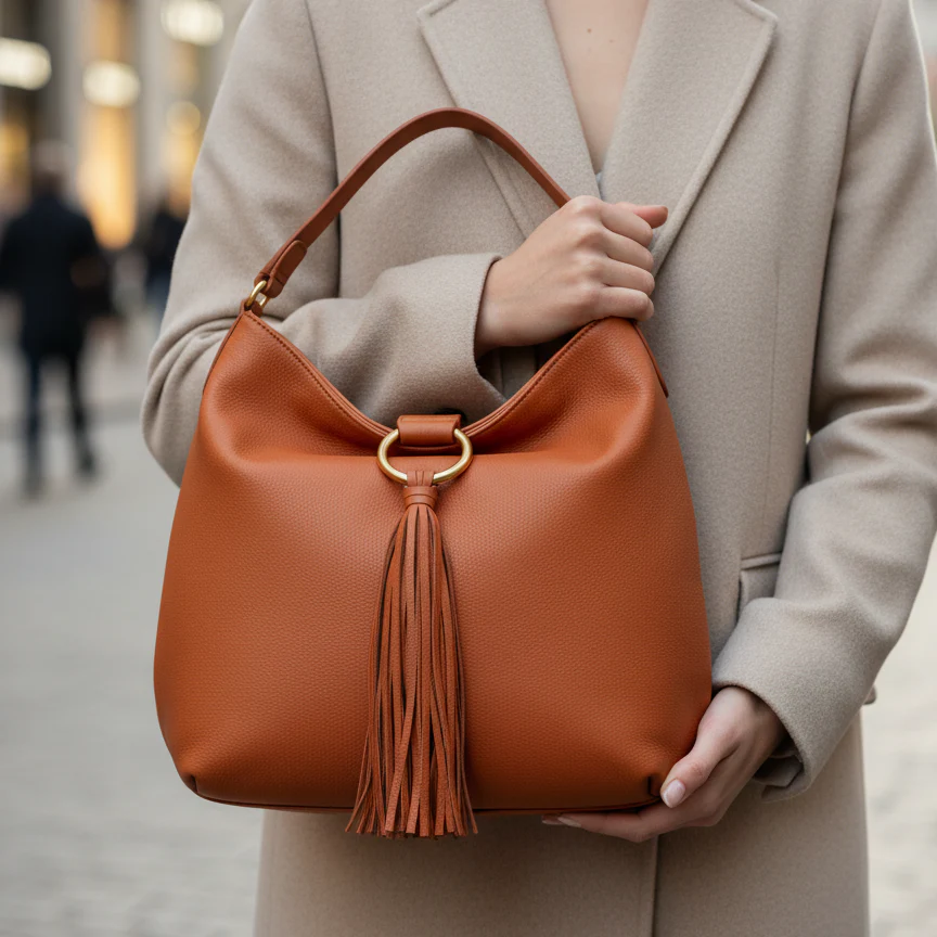 Burnt Orange Tassel Hobo