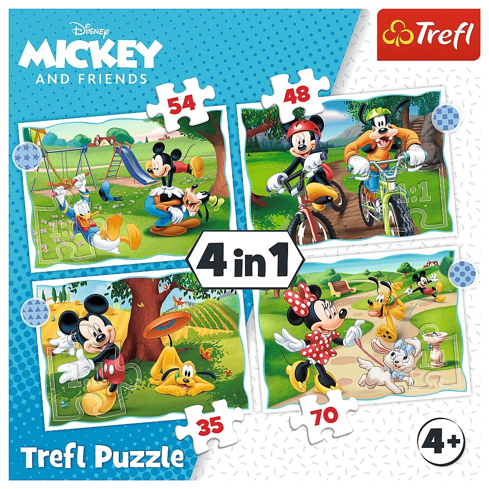 Puzzle 4W1 Myszka Miki Fajny Dzień Mickiego