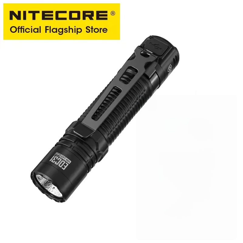 NITECORE EDC31 Compact Tactical Flashlight USB-C Rechargeable EDC Search Torch Light 3500 Lumens, 3800mAh 18650 Li-ion Battery