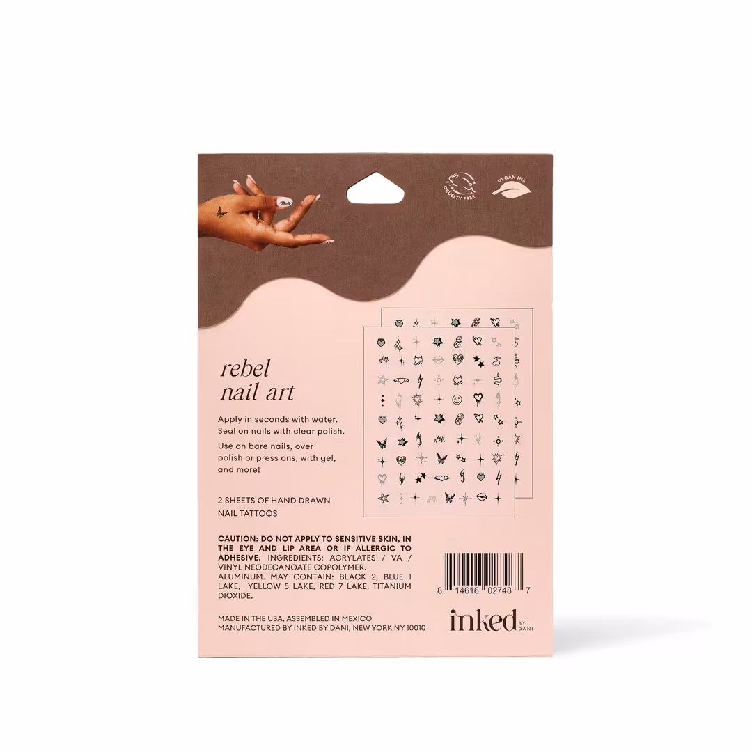 Inked by Dani  Rebel Nail Art Temporary Tattoo Pack