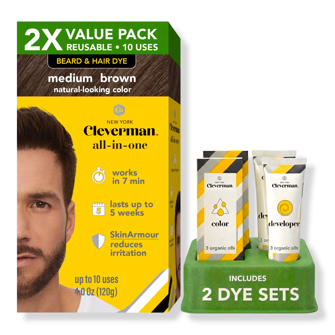 Cleverman  2X Pack Reusable Beard & Hair Dye Kit