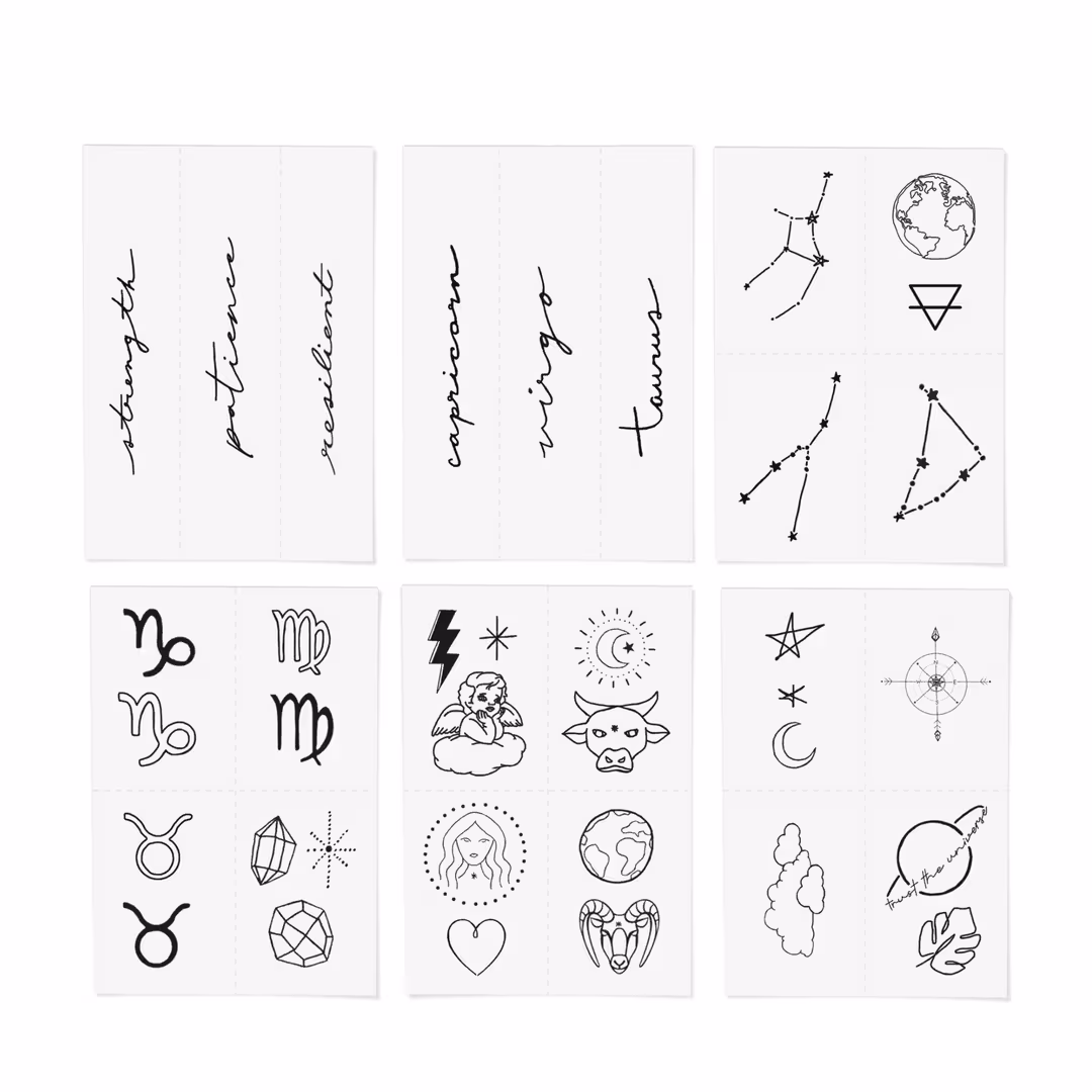 Inked by Dani  Zodiac Collection: Earth Signs Temporary Tattoo Pack