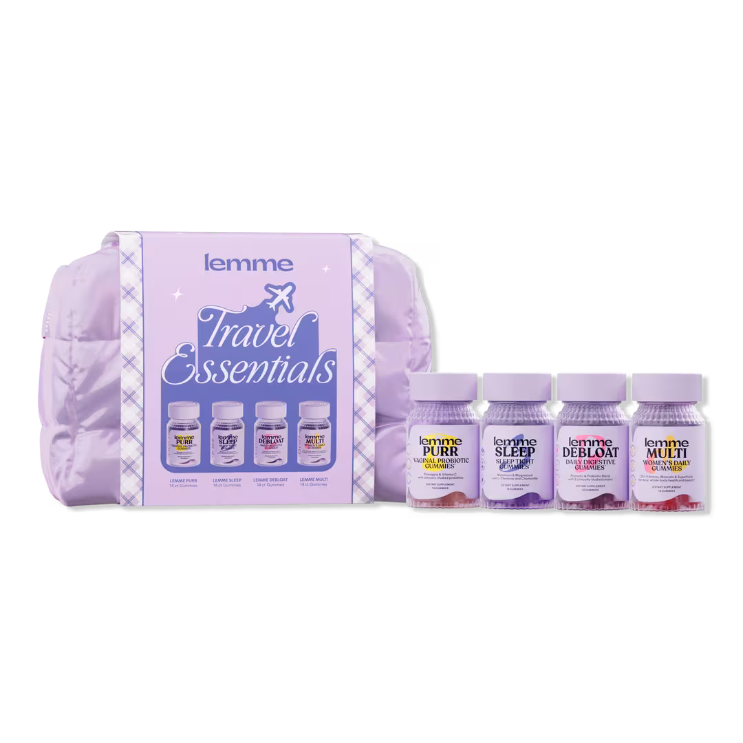 Lemme  Travel Essentials Kit: Purr, Sleep, Debloat, and Multi Gummies