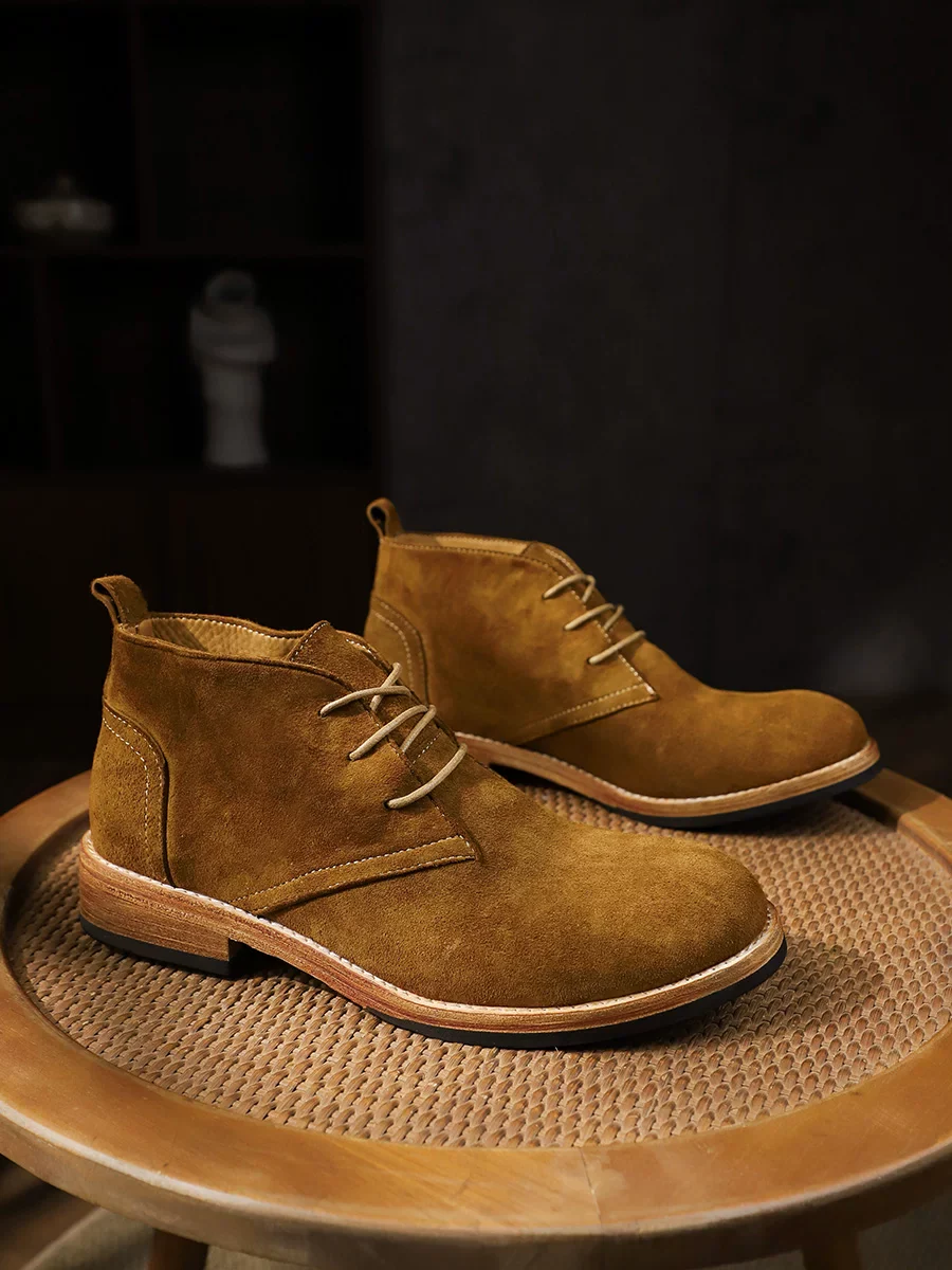Japanese retro washed horse leather knife edge Martin boots