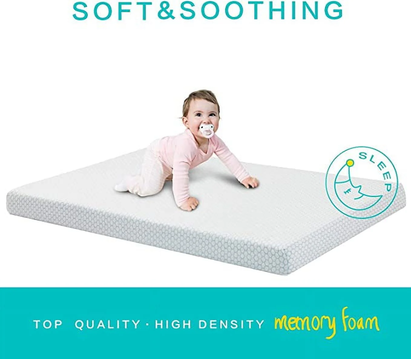 SheSpire Pack n Play Mattress, Memory Foam Playard Mattress, Portable Toddlers Mattress Firmness Featuring Soft Removable Washable Cover (38