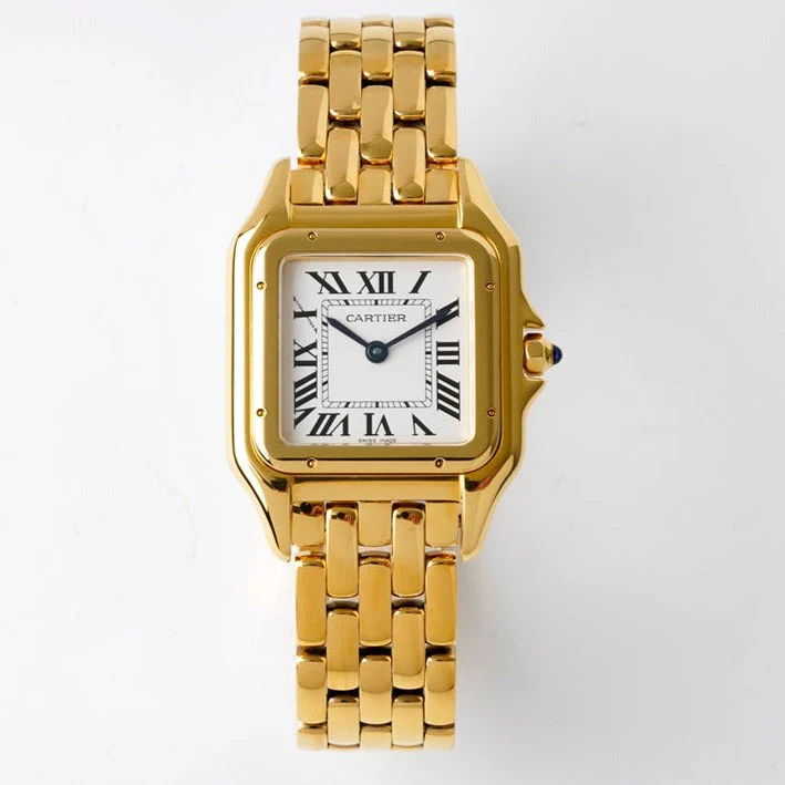 Cartier Watch PANTHERE 27MM GOLD CASE WHITE DIAL