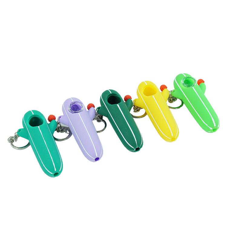 Cactus Silicone Pipe w/ Key Chain