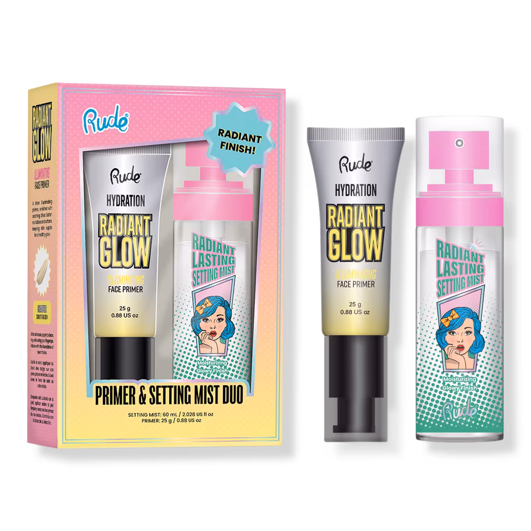 Rude  Radiant Finish Primer & Setting Mist Duo
