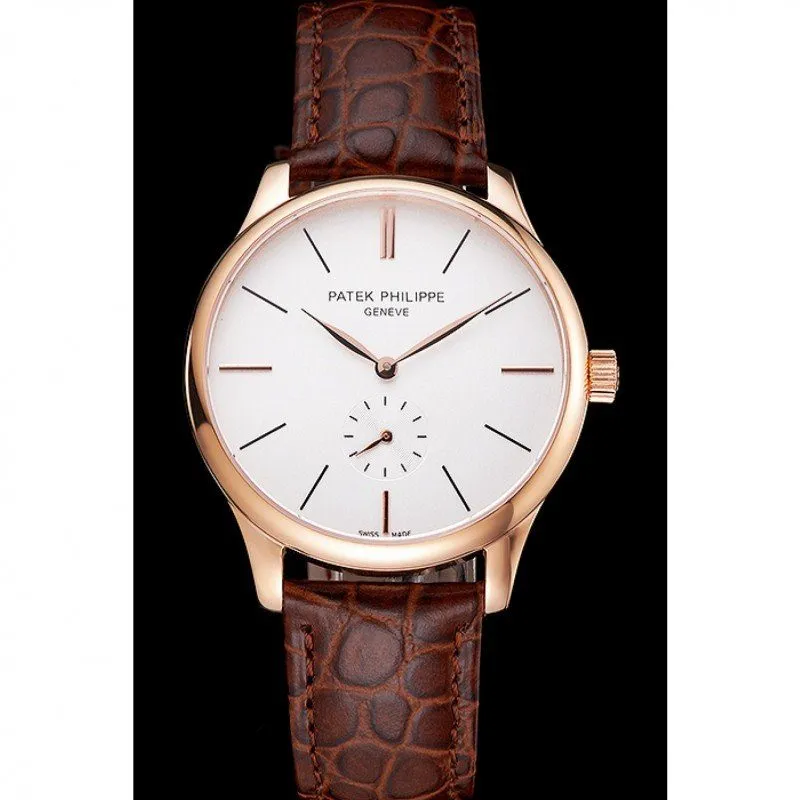 Patek Philippe Calatrava Dial White 40 mm, Rose Gold Plated