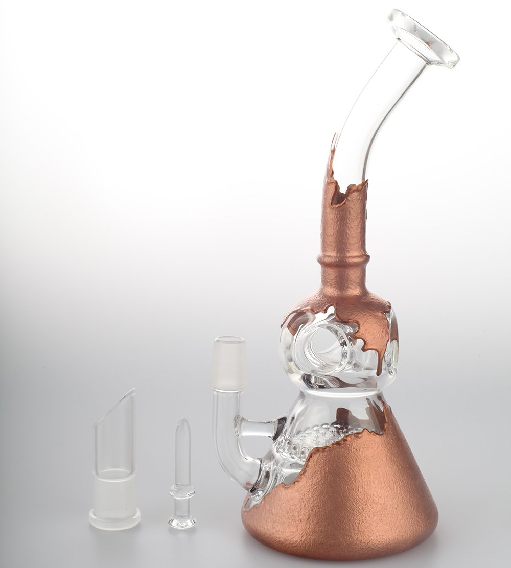 Paint Coated Honeycomb Dab Rig w/ Lookah Q7 Electric Dab Nail