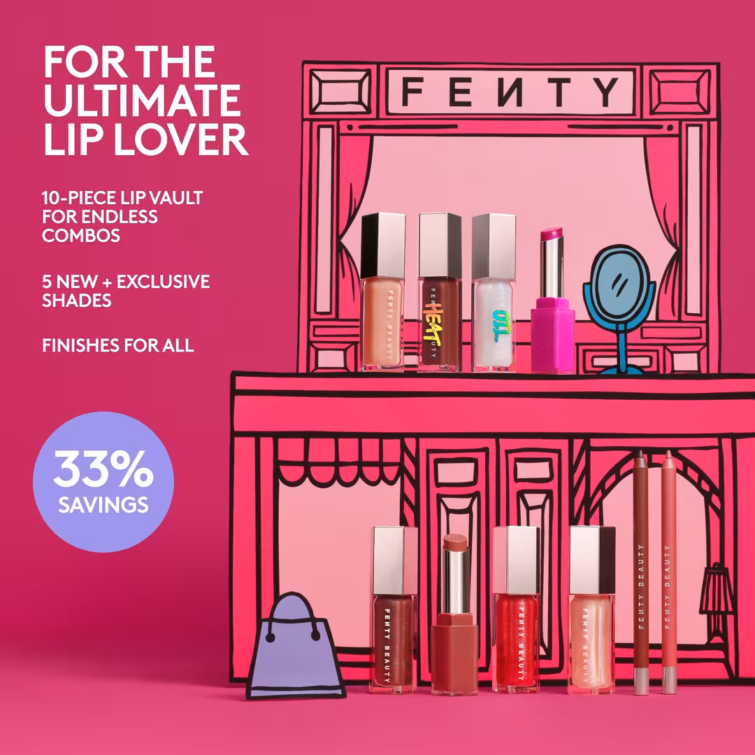FENTY BEAUTY by Rihanna  The Fenty Beauty Lip Vault​ 10-Piece Lip Gloss + Liner Set​