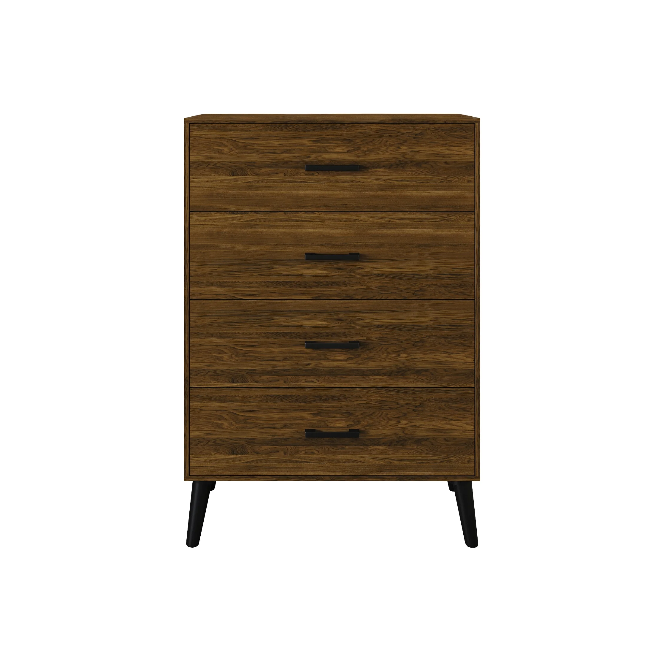 Castle Place Rustic 4 Drawer Wooden Dresser, Brown