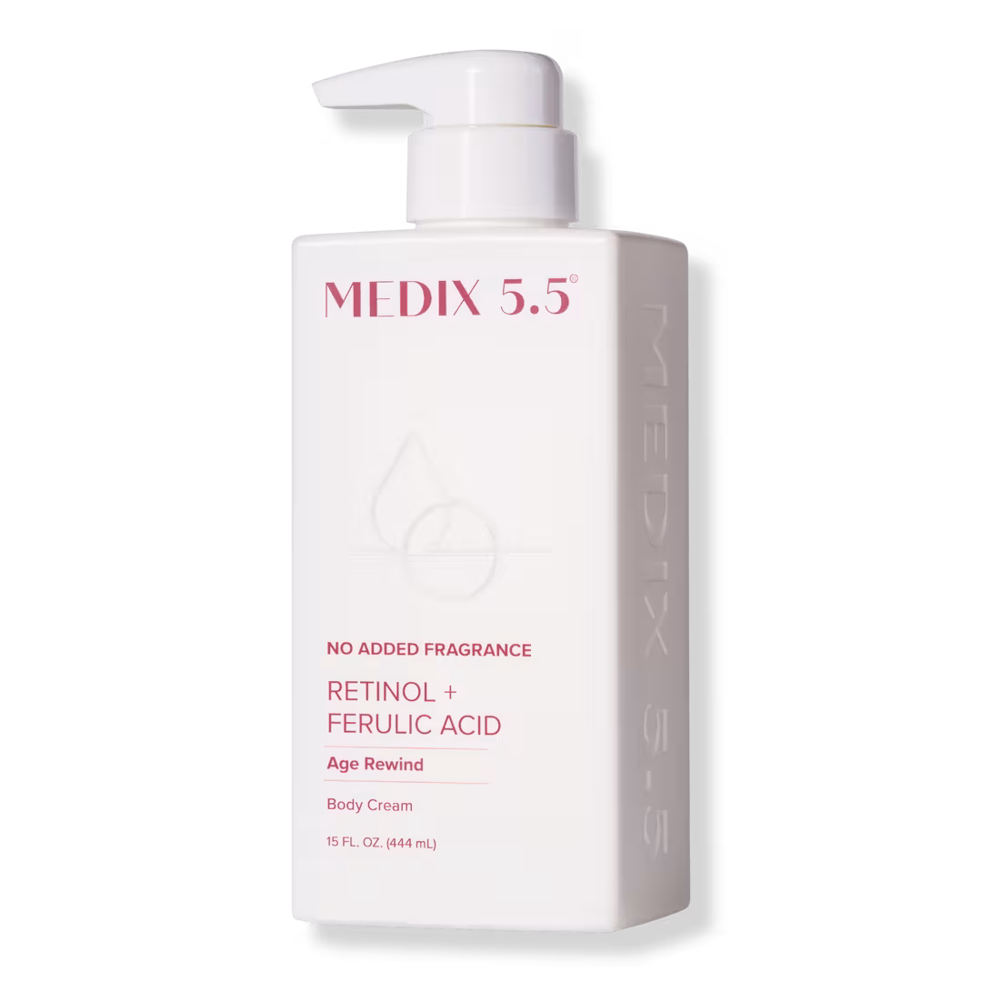 Medix 5.5  Retinol Body Lotion Moisturizer Age Rewind Body Cream, Fragrance Free, 15 Fl Oz