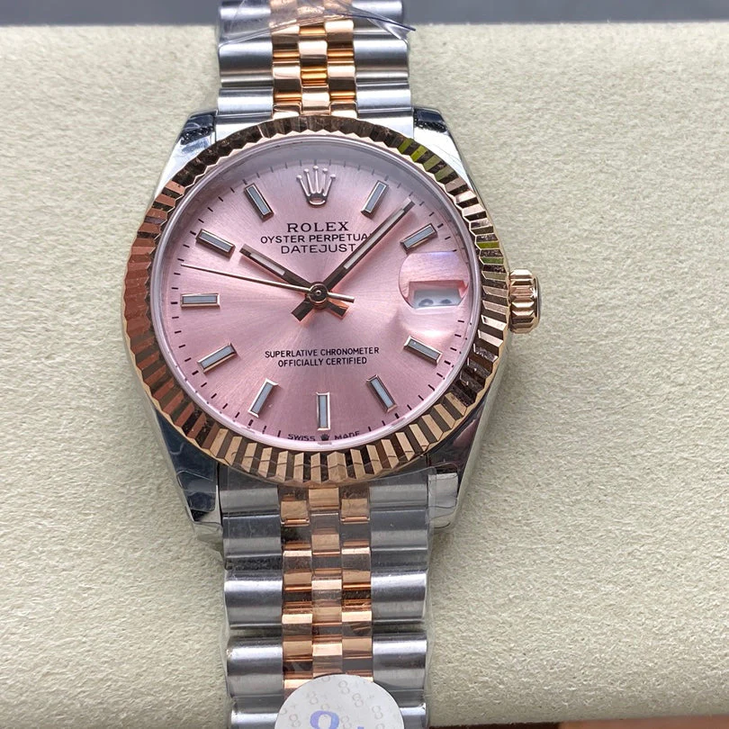 Rolex Watch Datejust 31mm Pink Gold Steel Pink Dial