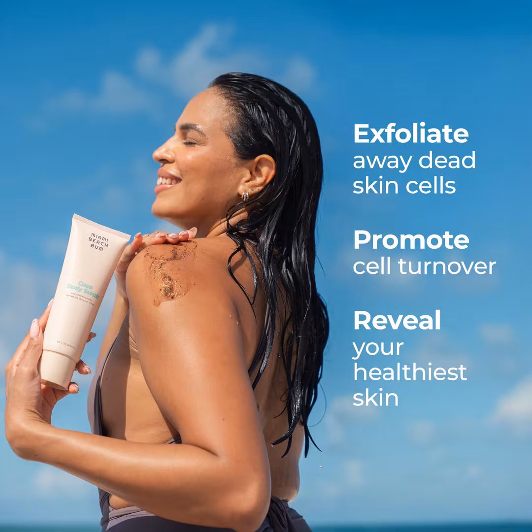 Miami Beach Bum  Coco Body Scrub - Exfoliating Coconut Shell Scrub for Bumps & Breakouts