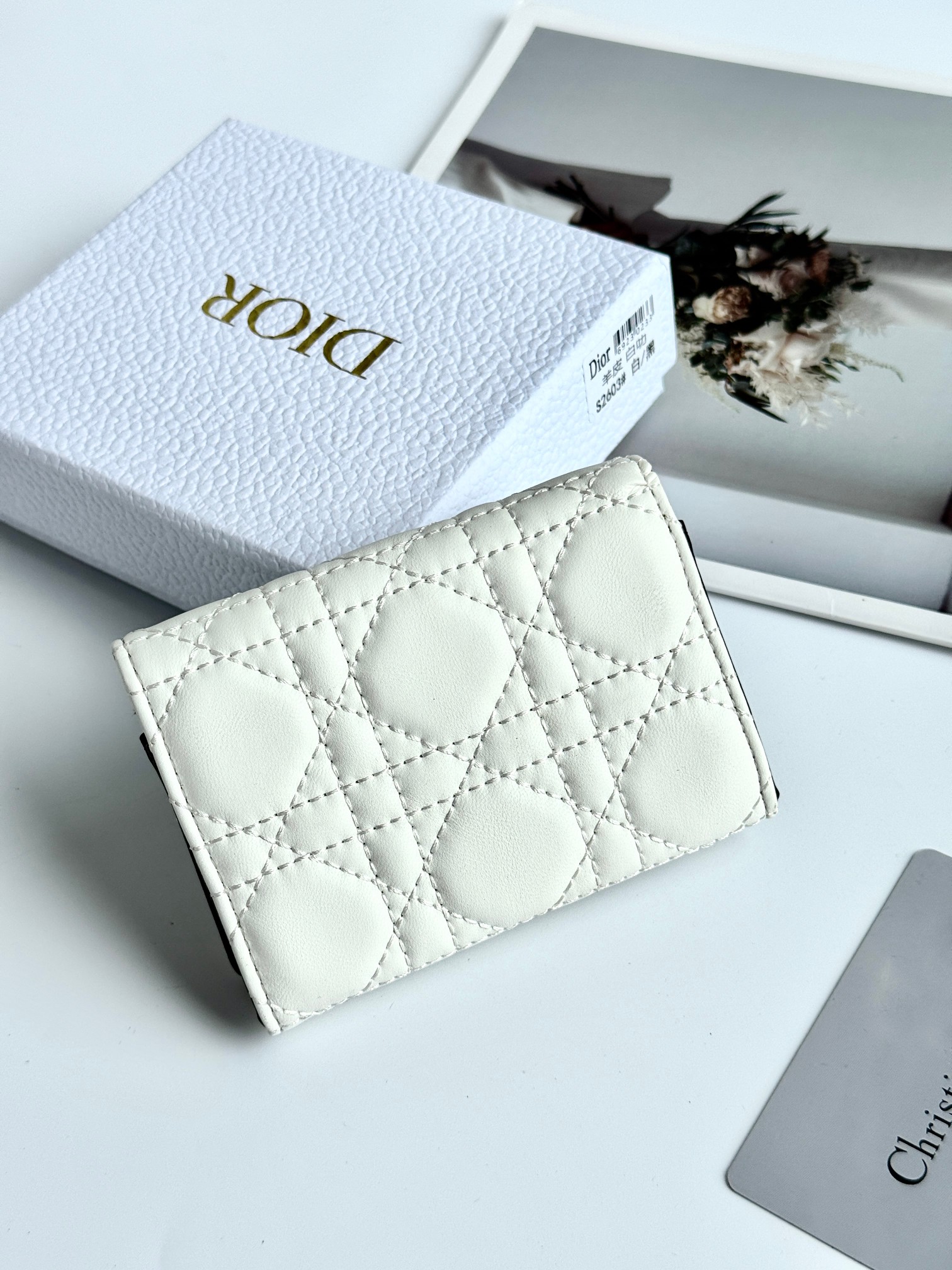 Dior new bow wallet card bag
