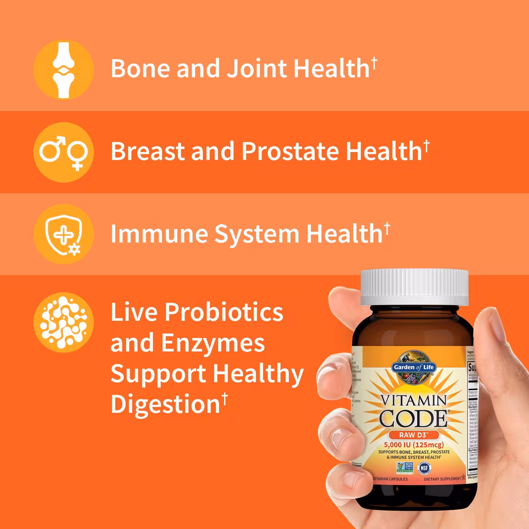 Garden of Life  Vitamin Code Raw Vitamin D3 5,000 IU Capsules