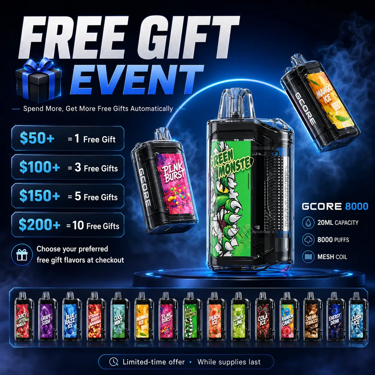 Free Gift Event – Gcore 8000 Disposable Vape