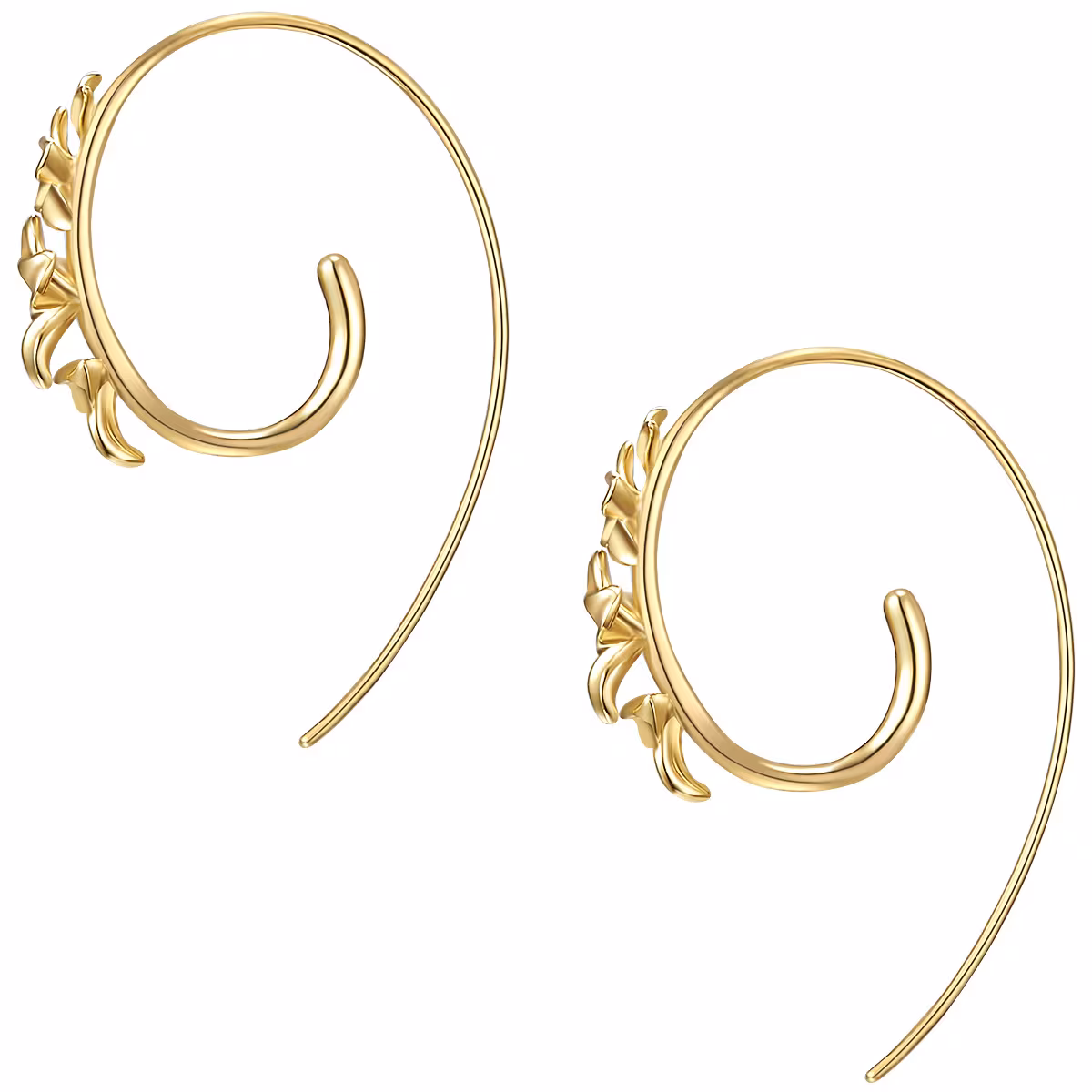 Ohrhänger Blüte aus Sterling Silber in gelbgold
