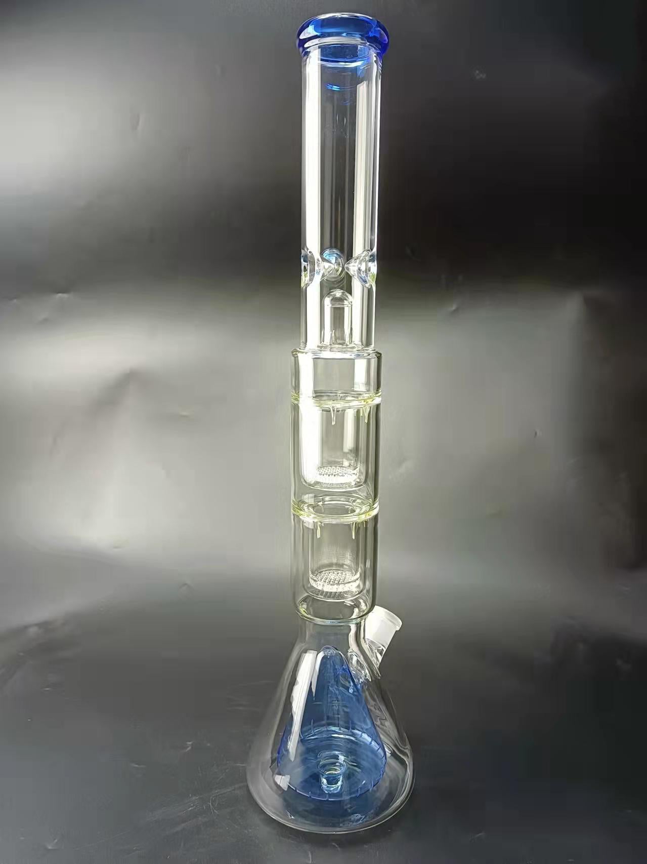 21 Quad Perc Glass Beaker Bong