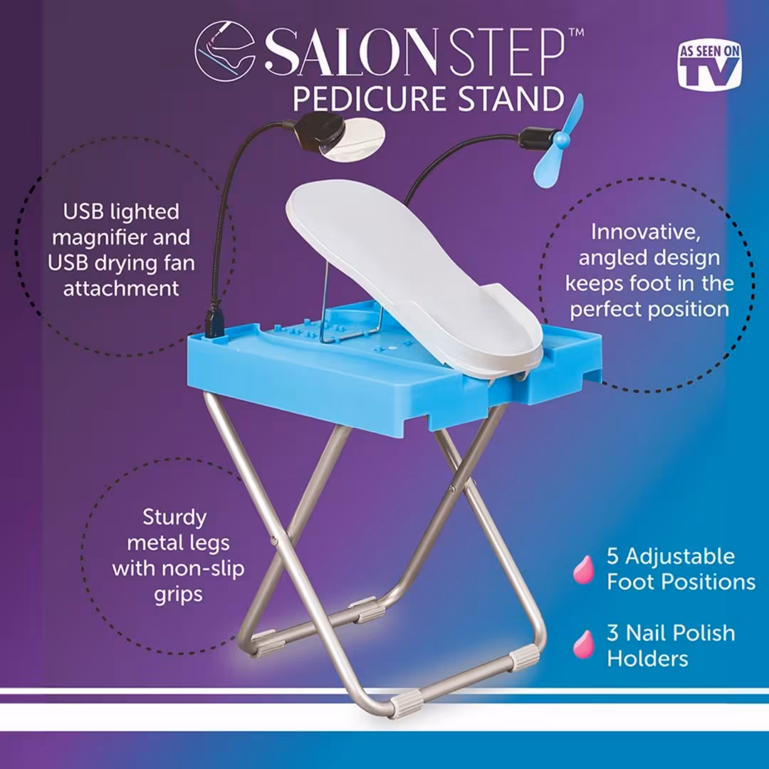 Salon Step  Pedicure Stand with LED Light & Dryer Fan for At-Home Foot Care